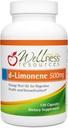 Wellness Resources High Potency d-Limonene Capsules 500mg, 120 Capsules - Orange Peel Extract voor de spijsvertering gezondheid, brandend maagzuur, zuurreflux, ontgifting