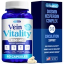 Wij vinden vitamines Vein Vitality 1250mg Diosmin Hesperidin Complex voor Varicose Veins Behandeling, Horse Chestnut, Butchers Broom, Bioflavonoïden - Ondersteunt bloedcirculatie voor Leg Veins- 60 Capsules