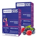 Glucose SOS Glucose Poeder Verpakkingen met Natuurlijke Dextrose, Fast Absorptie Dat onmiddellijk oplost in uw mond zonder water nodig, Berry Medley 12 Serves