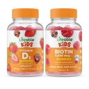 Levensvatbare vitamine D Kids + Biotin Kids, Gummies Bundle - Grote Proeverij, Vitamine Supplement, Glutenvrij, GGO-vrij, Kauwgom
