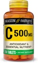 MASON NATUURLIJKE Vitamine C 500 mg - Ondersteunt gezond immuunsysteem, antioxidant en essentiële voedingsstoffen, 250 tabletten