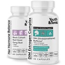 Jeugd & Tonic Menopauze & PMS-ondersteuning voor vrouwen door middel van evenwichtige oestrogeen Metabolisme 90 pillen met DIM Black Cohosh Red Clover Dong Quai Soy Isoflavones