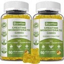 Creatine Monohydraat Gummies, Createine voor mannen en vrouwen, Kauwbare Createine voor het verbeteren van focus en duurzaamheid, 5g Createine per Serving, Sugar-Free, 120 Tellen