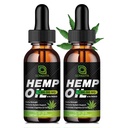 (2-Pack) Hennepolie met hoge potentie - 1.000.000 maximale sterkte - helpt ontspannen, stress, kalmeren, slapen - Organische hennepolieextract - Veganistisch, Immunisatieondersteuning, non-GMO