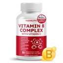 Vitamine B complexe vitamine B1, B2, 6,9,12 Niacine, avec vitamine C - Soutien de la santé du cerveau, niveaux d'énergie, peau, cheveux et ongles - Fabriqué et testé aux États-Unis