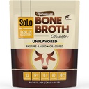 Solo Bone Broth Protein Collageen Powder Low Sodium, 16g Gehydrolyseerde Collageen Type I & III, voor gezonde huid, nagels, haren, gewrichten en spijsvertering, gras Fed, 1 lb (Bag - Net Wt. 1 lb. Poeder)