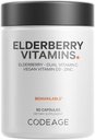Codering Vlierbessen Vitaminen - Biologische Gefermenteerde Vlierbessen Blend, Vitamine C van Ascorbinezuur & Biologische Acerola Kersen, Vitamine D3, Zink, Sambucus Bessen - 90 Capsules