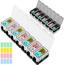 Restree Weekly Pill Organizer, 14 Compartments Portable Pill Box, 2 Times a Day AM/PM Medication Organizer, Vocht-Proof Travel Pill Case voor Vitamine, Geneeskunde, Visolie/uplements (White)