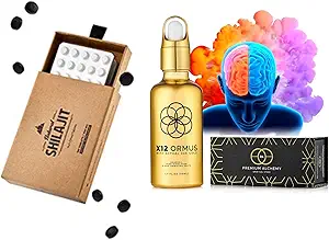Ormus Monoatomic Gold Concentration (HIGH Potency x12) - 1,7 fl. oz (50 ml) & Natural SHILAJIT Tabletten - 120 Graaf, zon gedroogd 100% Pure Shilajit voor mannen en vrouwen