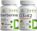 DEAL APPARAAT Vitamine D3 5000iu + K2 100mcg Softgels & Berberine Supplement met Yohimbine Bundle 