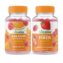 Levensvatbaar Calcium met Vitamine D + Prebiotic Fiber 5g, Gummies Bundle - Grote Proeverij, Vitamine Supplement, Glutenvrij, GGO vrij, Kauwbaar