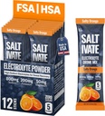 Zoute Oranje Elektrolyten Pakketten van 800 mg Natrium, Kalium & Magnesium Hydratatie Stevia-Sweetened & Sugar Free Electrolyte Powder voor Zweet Revocery, Vasten, POTS 