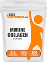 BulkSupplements.com Marine Collageen Powder - Marine Collageen Peptides Supplement, for Hair, Skin, & Nails - Hydyrolyzed & Gluten Free, 2.5g per Serving, 500g (1.1 lbs) (Pack of 1)
