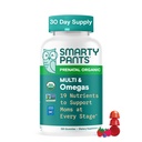 SmartyBants Biologische Prenatale Vitaminen voor Vrouwen, Multivitamine Gummies: Biotine, Methylfolaat, Omega 3 (ALA), Vitamine D3, C, Vitamine B12, B6, A, K2 & Zink, Choline, Vegetarisch, 120 Tellen (30 dagen Levering)