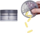 2 couches Pill Case, KIGI Daily Pill Organizer avec 8 compartiments 1 jour 4 fois Portable Pill Box Vitamine Organizer for Travel (Gray 3.1-2Inch)