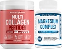Pure Optimale Premium Multi Collageen Poeder + Premium Magnesium Complex - Magnesium Citroen, Malaat, Spierontspanning - 120 doppen