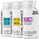 Lever Support & Pleasant Morning Pills Na Partij Supplement Kit met Melkdistel + Elektrolyten & B Complex Vitaminen Herstellen . Rapid Hydration Mental Focus Meer energie voor een beter u