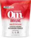 OM MUSHROOM SUPERFOOD Immune Blend Supplément en poudre de champignons, 7.05 Ounce Pouch, 100 portions, mélange de champignons, Reishi & Turkey Tail; Supplément quotidien de soutien immunitaire