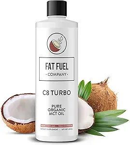 Vetbrandstof C8 MCT Olie - zuivere en organische lichaamsbrandstof van kokosnoten, Keto Supplement voor energie en focus - 16 Fl Oz