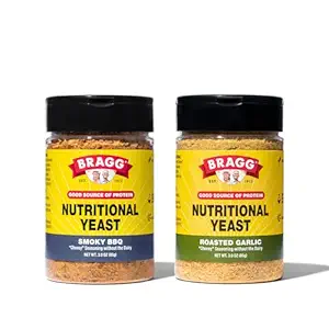 Bragg Nutritional Yeast Seasoning Variety Pack - (2 Pack) 3 oz - Dairy-Free Parmesan Cheese Substitute - Perfect voor salades, Pastas, Popcorn, en meer