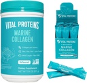 Vitale eiwitten Marine Collageen Peptides Powder Supplement 7.8 oz Canister + Stick Packs (10 g) (box van 20)