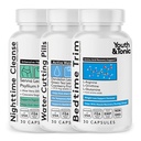 Youth & Tonic Sculpt Lean Cleanse – Se sentir plus léger et plus tonique, poids de l'eau et soulagement de ballonnement, de la détox et de la perte de liquide – Bedtime Trim, 15 jours Colon Cleanser, 90 pilules pour le métabolisme et le corps défini