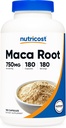 Nutricost Maca Root Capsules (Lepidium meyenii) 750 mg, 180 capsules, 180 porties