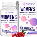 Vaginale Probiotica voor vrouwen - 300 Miljard CFUs 12 Strains Probiotica met Prebiotische, Biologische Cranberry Extract Dagelijkse Vrouwen Probiotica voor vaginale, Urinaire, Digestieve, Gut, Immune Health, 60 Capsules