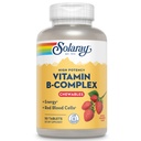 SOLARAY Vitamine B-complex kauwtabletten, aardbei, gezonde energie, rode bloedcel, stress & stofwisseling ondersteuning, 50 tabletten