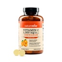 NatureWise Extra sterkte vitamine C Kauwbaar 1000mg voor volwassenen - Natuurlijke sinaasappelsmaak - Immune System & Antioxidant Support - Non-GMO, Vegan & Sugar Free - 90 Kauwtabletten[45-Day Supply]