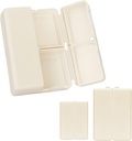 FYY 2 Stuks Daily Pill Organizer, 7 Compartments Portable Pill Case Travel Pill Organizer,[Folding Design] Pill Box voor portemonnee Pocket om vitamines te houden, Cod Leverolie, Complementen en Medicatie-White