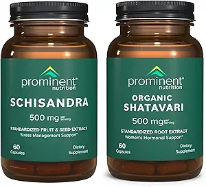 Prominent voedingsstress management en Hormone ondersteuning - Schisandra Fruit Extract & Biologische Shatavari Capsules