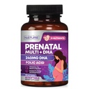 Prenatale vitamines voor vrouwen - Multivitamine met DHA, foliumzuur, vitamine C, B12, ijzer & omega-3 - voor, tijdens en na de zwangerschap Supplement voor gezonde groei en hersenontwikkeling - 60 Softgels