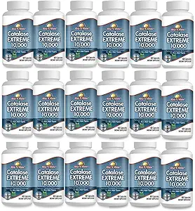 Rise-N-Shine Catalase Extreme Supplément 10 000 avec Saw Palmetto, Biotin, Fo-Ti, PABA - Suppléments capillaires pour cheveux forts - 1440 Capsules - Pack de 24 (24-Mois)