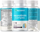 miNATURALS neuroBRAIN complexe supplementen voor hulp met geheugen en focus voor mannen, vrouwen en senioren, vitamines en Bacopa, GABA, druivenzaad, bosbessenfruitextract, en meer...