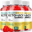 (3 Pack) Gommies de vinaigre de cidre de pomme rapide Keto - Formule avancée Speedy Keto Plus Gommies de vinaigre de cidre de pomme Supplément alimentaire de vinaigre de cidre rapide Hommes Femmes (180 Gommies)