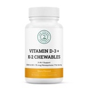 Vitamine D3 + K2 Kauwtabletten - 2000 IE Vitamine D en MK7 K2 (Menachinon-7) - Cherry Flavored Tablets - Vitamine D + K2 Supplement voor volwassenen en kinderen