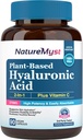 Hyaluronzuursupplement, met vitamine C, 250 mg plantaardige HA, 90 veganistische caps, voor huid en ogen, collageenproductie, gemakkelijk te absorberen