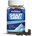 Shilajit Gummies 1000 MG, Organic Shilajit Supplement, 85+ Trace Minerals, met Ashwagandha, Mushroom - Energy, Brain, Immunity Support, for Men & Women - 60 Count