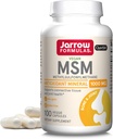 Jarrow Formulas MSM 1000 mg - 100 Veggie Capsules - Methylsulfonylmethaan - Bron van Zwavel - Dieetsupplement Ondersteuning & Versterkt gewrichten - Tot 100 porties