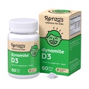 Renzo's Dynamite Vitamine D3, Oplossende kinderen Vitamine D3, 60 Suikervrije Melty Tabs, Lil