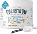 Complément de colostrum au lait légendaire - Colostrum bovin premium pour les humains - 50 % d'IgG Immunoglobuline pour le soutien immunitaire et la santé des ovules - Récupération de l'énergie et des muscles - Comprimés à croquer Vanille, 30 portions