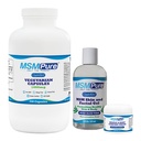 KALA GEZONDHEID MSMPure Starter bundel met MSM Capsules 250 Tel, MSM Muscle & Joint Cream 2oz en MSM Gel met Organische Aloë 8oz