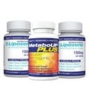 Lipozene gewichtsverlies Pillen 2 flessen met 30 capsules elk samen met een 30 telling fles MetaboUp Plus
