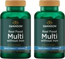 Swanson Real Food Multi Mannen Multivitamine Multiminerale Mannen Gezondheid Prostaat Stress Response Bladder Supplement Vegan Glutenvrije Non-GMO 90 Veggie Capsules Veg Caps (2 Pack)