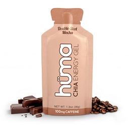 Huma Chia Energy Gel, Doubleshot Mocha, 12 Pack, 100mg Cafeïne per Packet - Premier Sport Voeding voor Endurance Oefening