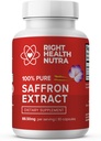Santé droite Nutra Saffron Suppléments - 100% Extrait pur de safran - Fabriqué aux États-Unis - Soutiens Mood-Soin Focus-Digestion - 90 Capsules