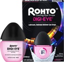 Rohto Digi-Eye Digital Eye Strain Eye Drops, Cooling Eye Strain Relief From Digital Eye Strain Symptomen, Long-Lasting, Soothing Eye Relief, Eye Drops for Red, Moe Eyes 0,4 fl oz Bottle (Pack of 2)