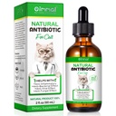 Antibiotiques pour les chats, suppléments naturels d'antibiotiques pour animaux de compagnie soutient le soulagement de l'allergie pour les immunes et les chats, gouttes UTI multivitamine pour tous les âges et races de chat, saveur de poulet - 2 Fl Oz / 1 Pack