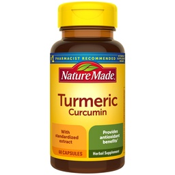 Nature Made Turmeric Curcumin 500 mg, Herbal Supplement for Antioxidant Support, 60 capsules, 60 dagen levering